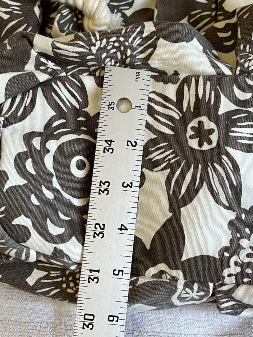 Aeropostale Floral Canvas Drawstring Hobo Shoulder Bag Green White Medium - Picture 6 of 14